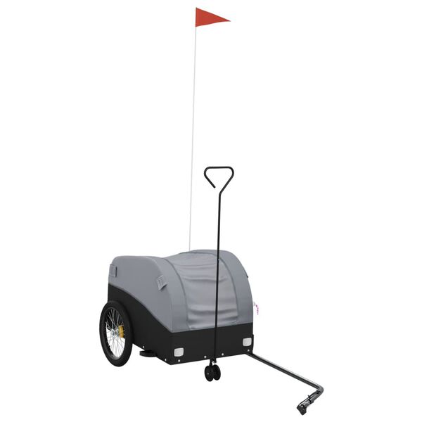 vidaXL Prikolica za bicikl crno-siva 30 kg željezna