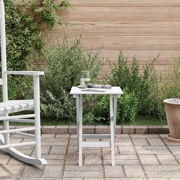 vidaXL Bočni stolić sklopivi bijeli od masivnog drva topole