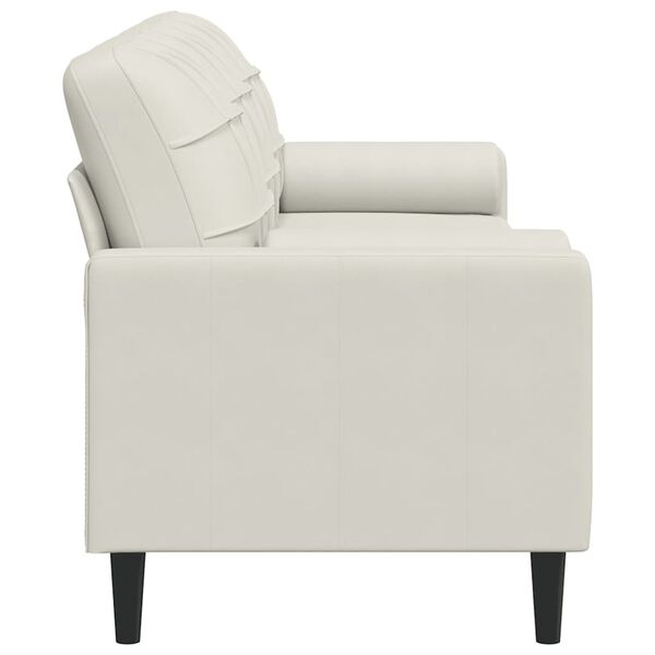 vidaXL Trosjed s ukrasnim jastucima krem 210 cm baršunasti