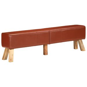vidaXL Gimnastička klupa smeđa 160 cm od prave kože