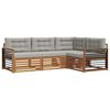 vidaXL Set vanjskih sofa s jastukom 4 pcs Prirodna i svijetlo siva