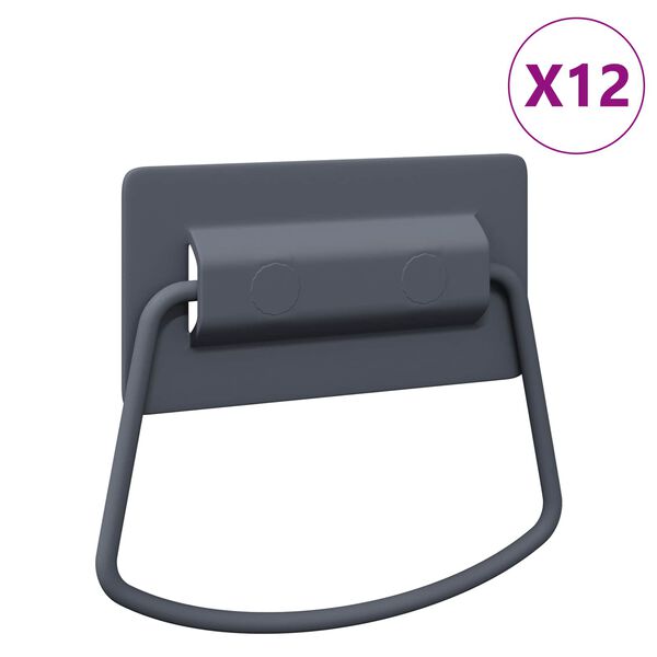 vidaXL Ručke za ormariće 12 pcs Antracit 85 x 45 mm Metal