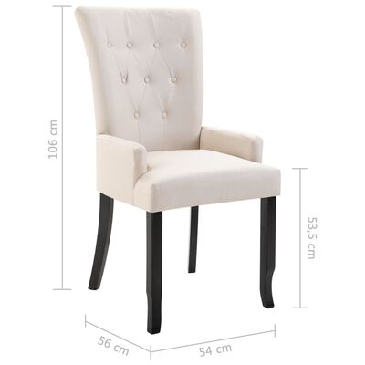 vidaXL Blagovaonska stolica od tkanine s naslonima za ruke 4 kom bež