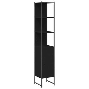 vidaXL Kupaonski ormarić crni 33x33x185,5 cm od konstruiranog drva
