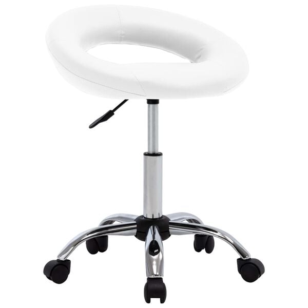 vidaXL Radna stolica s kotačićima od umjetne kože bijela