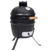 vidaXL 2-u-1 ro&scaron;tilj s pu&scaron;nicom Kamado keramički 56 cm crni