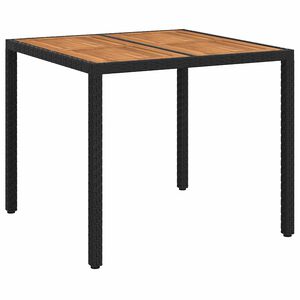 vidaXL Stol za vrt Crna 90 x 90 x 75 cm poliratan
