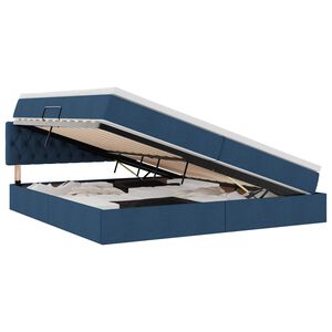 vidaXL Krevet s prostorom za pohranu s LED-om Plava 200 x 200 cm