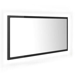 vidaXL LED kupaonsko ogledalo visoki sjaj sivo 90x8,5x37 cm akrilno