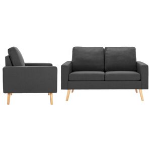 vidaXL 2-dijelni set sofa od tkanine tamnosivi