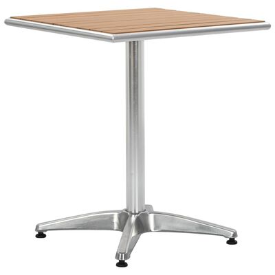 vidaXL Vrtni stol srebrni 60 x 60 x 70 cm od aluminija i WPC-a