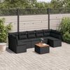 vidaXL 8-dijelni set vrtnih sofa od poliratana s jastucima crni