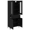 vidaXL Highboard Zidne Crni hrast 69,5 x 34 x 180 cm Konstruirano drvo