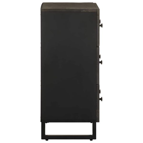 vidaXL Komoda crna 60x33x75 cm Puno drvo Mango