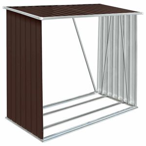 VidaXL Vrtna ostava za drva od pocinčanog čelika 163x83x154 cm smeđa