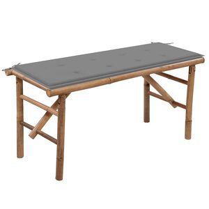 vidaXL Sklopiva vrtna klupa s jastukom 118 cm od bambusa