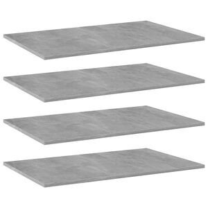 vidaXL Police za knjige 4 kom siva boja betona 80 x 50 x 1,5 cm drvene