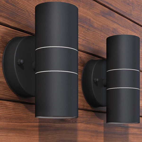 vidaXL Vrtna LED Zidna Svjetiljka 2 kom Nehrđajući Čelik