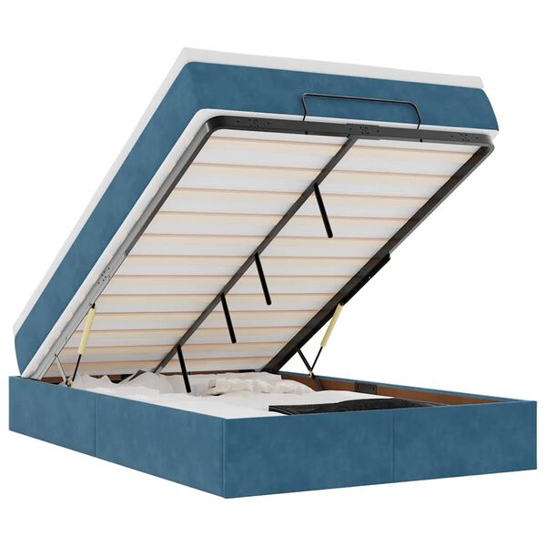 vidaXL Okvir kreveta s madracem tamnoplavi 120x200 cm bar&scaron;unasti