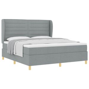 vidaXL Krevet s opruga kutije Svijetlo siva 200 x 180 cm tkanina