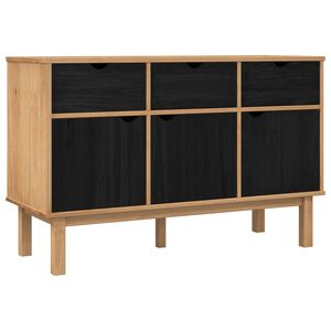 vidaXL komoda OTTA Smeđa i crna 114 x 43 x 73,5 cm
