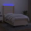 vidaXL Krevet box spring s madracem LED krem 90x200 cm od tkanine