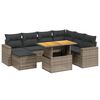 vidaXL 8-dijelni set vrtnih sofa od poliratana s jastucima sivi