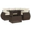 vidaXL 5-dijelni set vrtnih sofa s jastucima poliratan smeđi