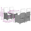 vidaXL 5-dijelni vrtni blagovaonski set sivi od poliratana