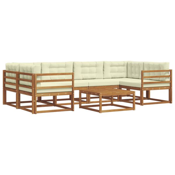 vidaXL Set vanjskih sofa s jastukom 7 pcs Prirodna i krem