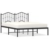 vidaXL Metalni okvir za krevet s uzglavljem crni 150x200 cm