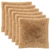 vidaXL Presvlaka za jastuk 6 pcs HEERLEN Sivosmeđa 65 x 65 cm PV flis