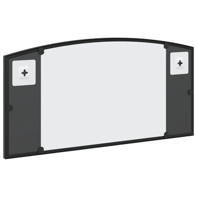 vidaXL Zidno ogledalo crno 60 x 30 cm lučno željezno