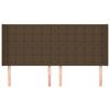vidaXL Uzglavlje s u&scaron;ima tamnosmeđe 203x16x118/128 cm od tkanine