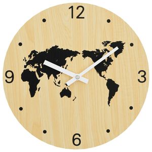 vidaXL Zidni sat žuto-crni &Oslash; 30 cm od konstruiranog drva