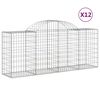 vidaXL Lučne gabionske ko&scaron;are 12 kom 200x50x80/100cm pocinčano željezo