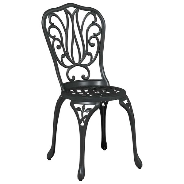 vidaXL Bistro set za vrt 3 pcs Crna Aluminij