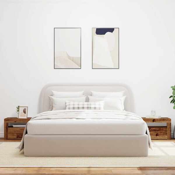 vidaXL Noćni ormarići 2 kom s LED diodama staro drvo 60x35x40 cm