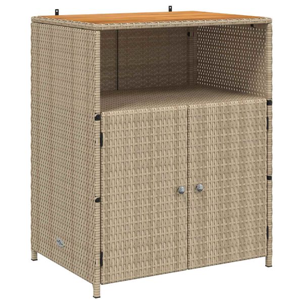 vidaXL Cabinet s policom Bež 70 x 50 x 87 cm Poliester i Roly Rattan