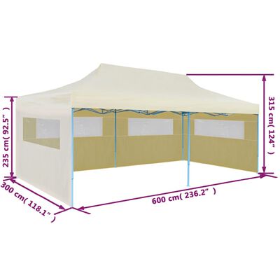 vidaXL Sklopivi Pop-up Šator za Zabave Krem 3 x 6 m