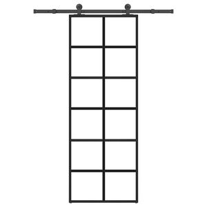 vidaXL Klizna vrata s priborom 76 x 205 cm od ESG stakla i aluminija