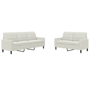 vidaXL 2-dijelni set sofa s jastucima krem bar&scaron;unasti