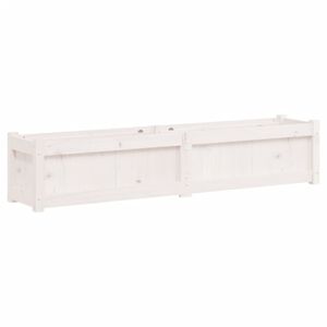 vidaXL Vrtna sadilica bijela 150 x 31 x 31 cm od masivne borovine