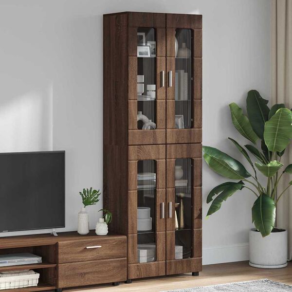 vidaXL Highboard FLORIN Smeđi hrast 60 x 35 x 182 cm Konstruirano drvo