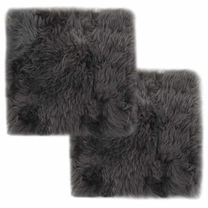vidaXL Jastučići za stolice 2 kom svjetlosivi 40 x 40 cm ovčja koža