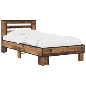vidaXL Okvir kreveta s uzglavljem Staro drvo 80 x 200 cm