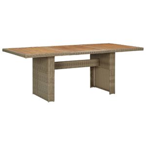 vidaXL Vrtni blagovaonski stol smeđi 200 x 100 x 74 cm od poliratana