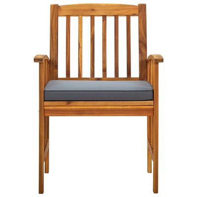 vidaXL Vrtne blagovaonske stolice od drva bagrema 4 kom s jastucima