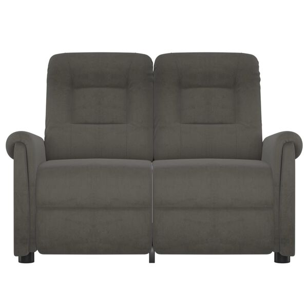 vidaXL Masažni dvosjed od mikrovlakana tamnosivi