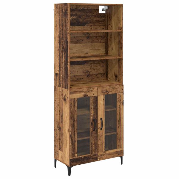 vidaXL Highboard Staro drvo 69,5 x 34 x 180 cm Konstruirano drvo